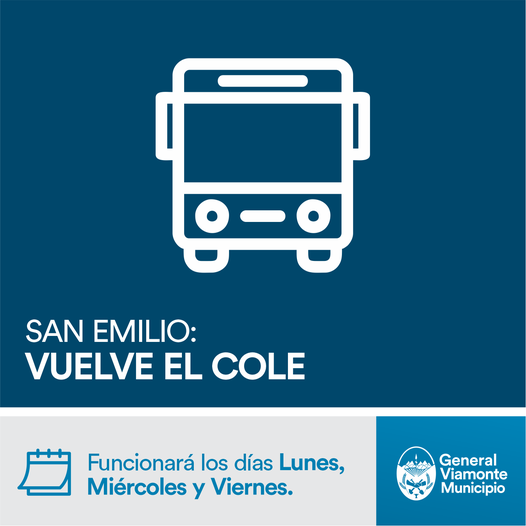 SAN EMILIO | Vuelve el colectivo. Funcionará los lunes, miércoles y viernes