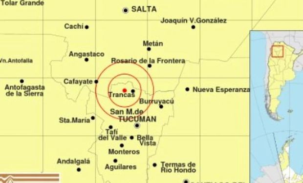 Fuerte sismo en Tucumán: la magnitud fue de 5.7 grados en escala Richter
