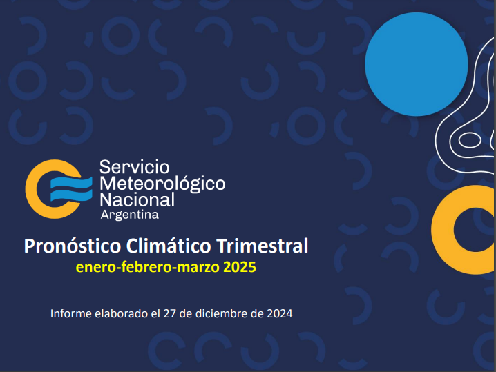 Panorama climático PBA para trimestre Enero - Febrero - Marzo 