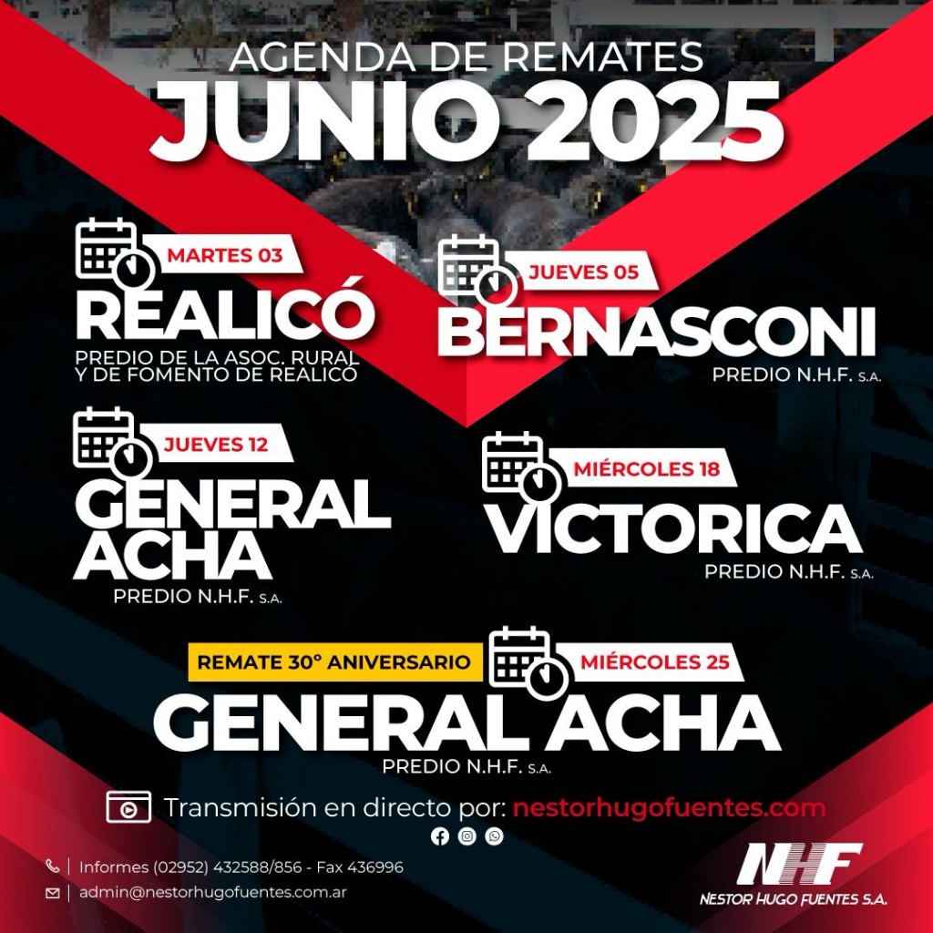 Información importante para el sector ganadero. Remates Feria