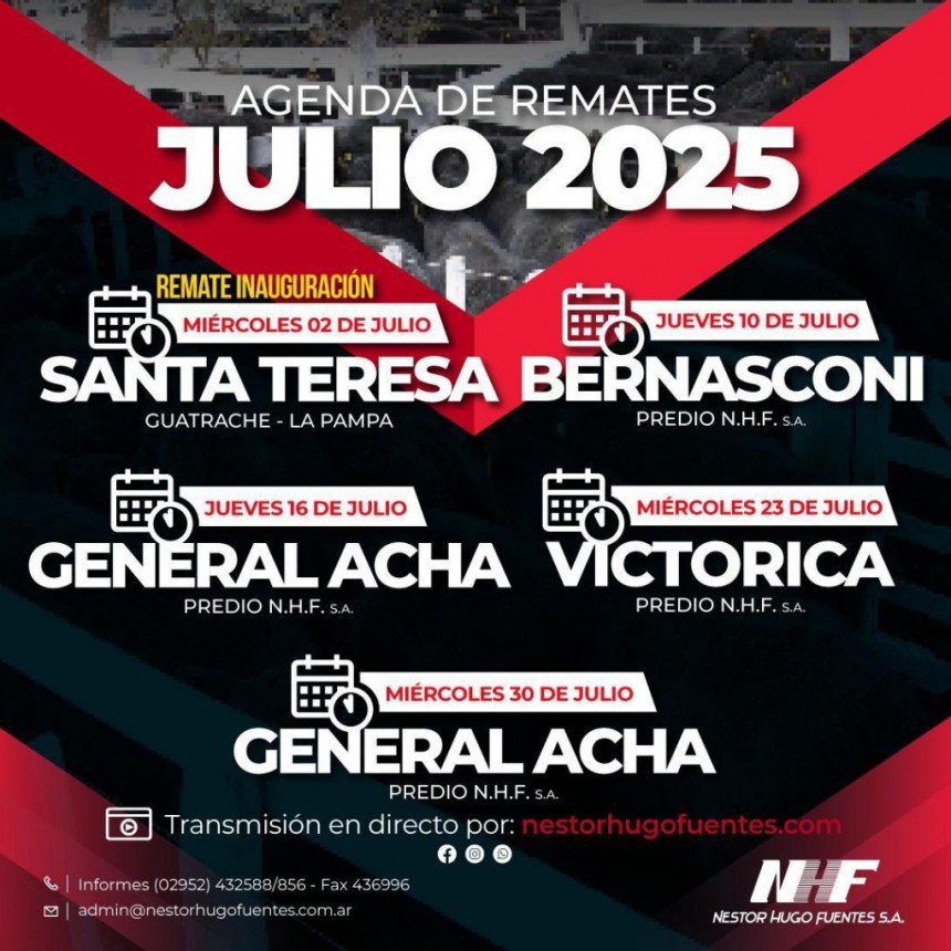 Información importante para el sector ganadero. Remates Feria