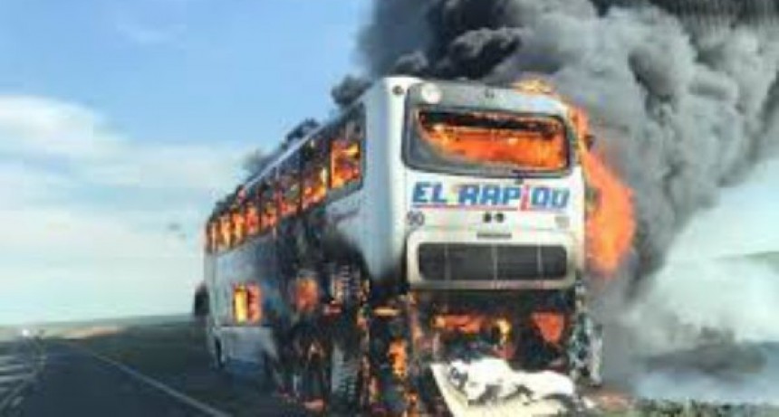 Un omnibus de la empresa El Rapido se incendio por completo