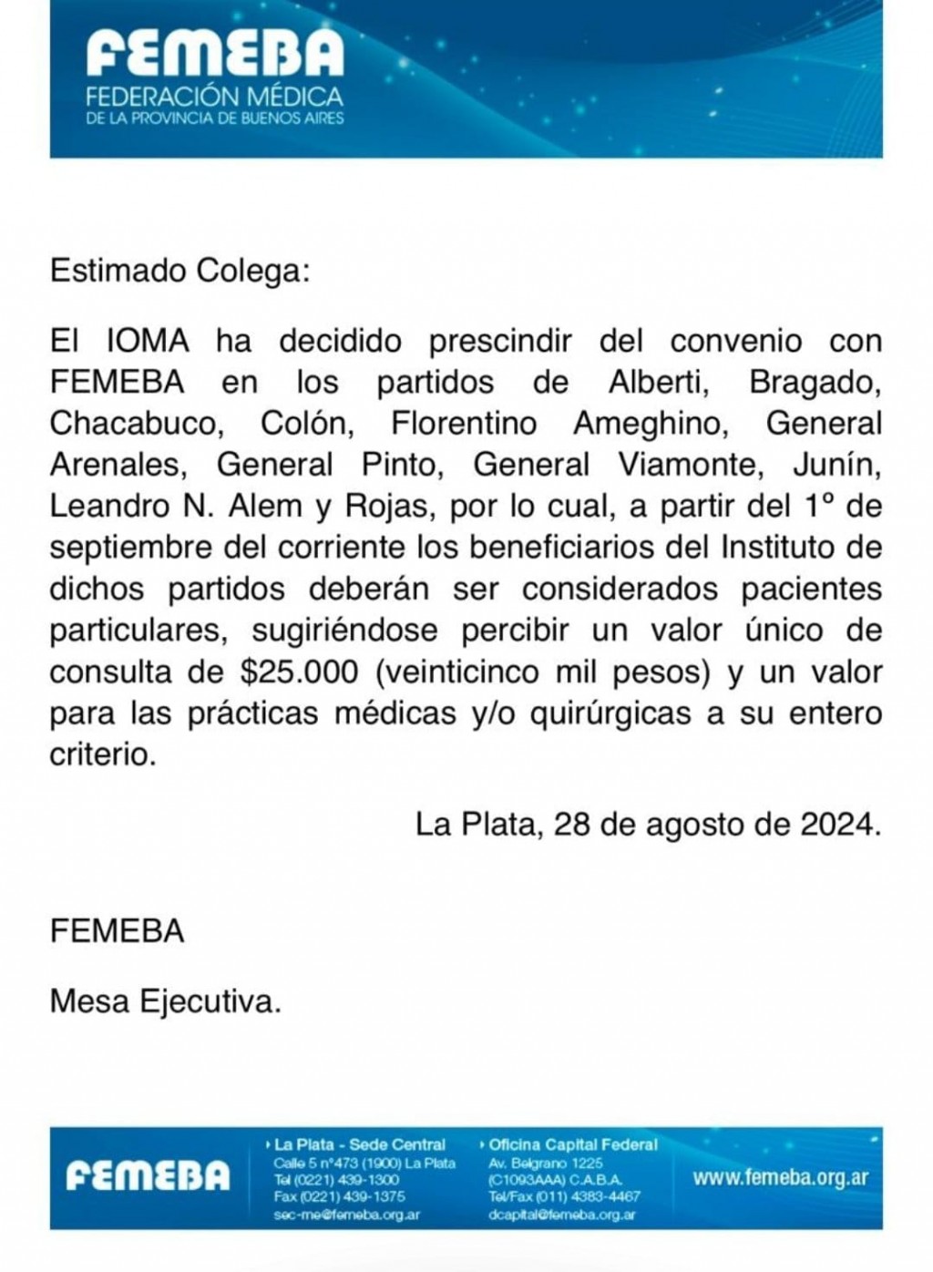 IOMA: clínicas y consultorios de la Provincia en alerta