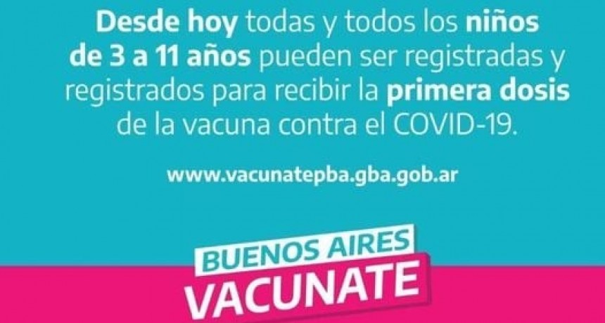 La Provincia abre la inscripción para niños y niñas de 3 a 11 años