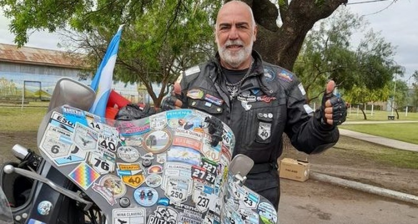 Gino Valentini, en moto por Argentina