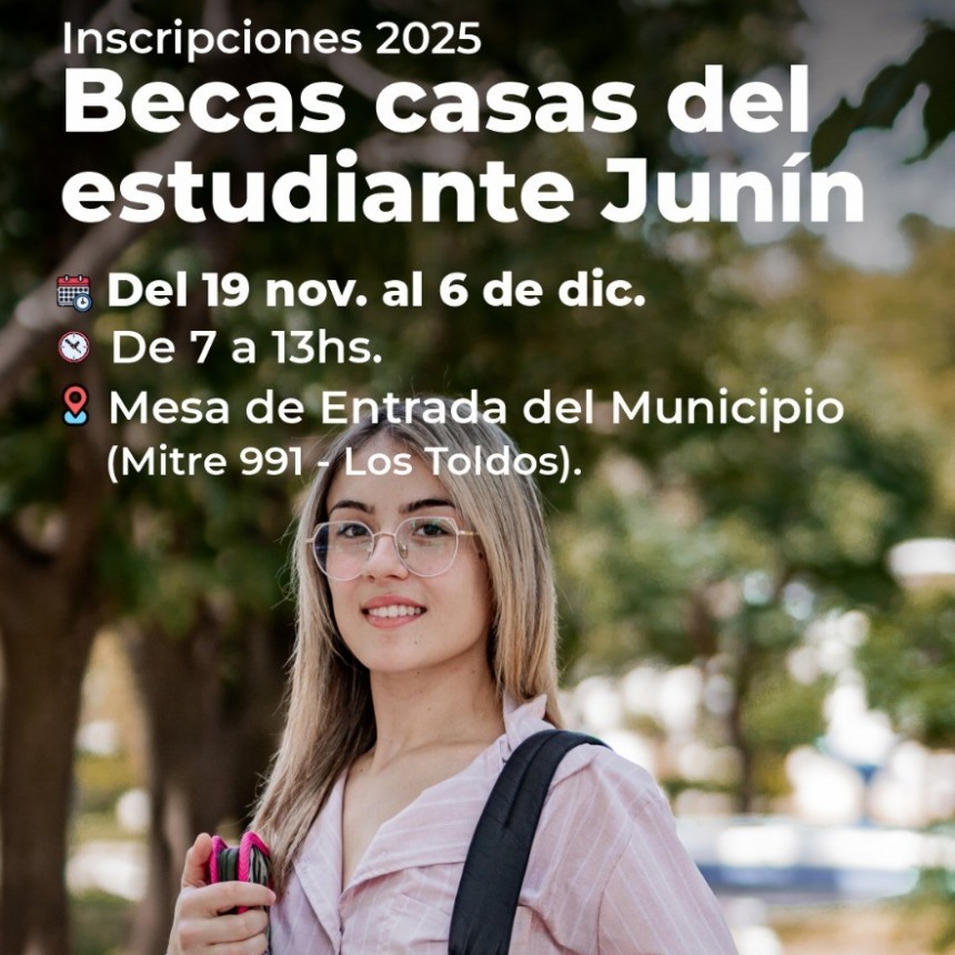 Los Toldos. Becas estudiantiles 2025