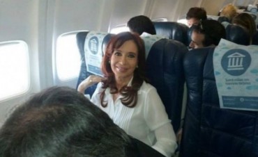 Cristina viajó a Río Gallegos en clase turista