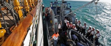 La Fragata Libertad arriba a Mar del Plata